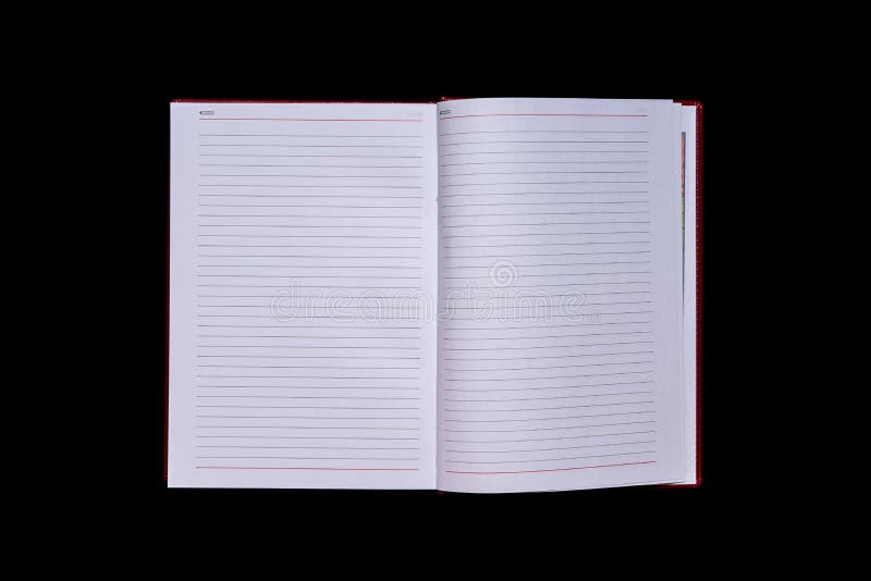De agenda met blanco pagina's in het centrum van het kader, zwarte isoleerde omhoog achtergrond, exemplaarspase, spot stock afbeeldingen De agenda met blanco pagina's in het centrum van het kader, zwarte isoleerde omhoog achtergrond, exemplaarspase, spot stock afbeeldingen