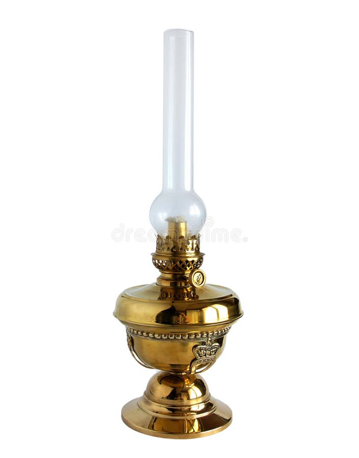 De antieke lamp van de messingskerosine stock fotografie De antieke lamp van de messingskerosine stock fotografie