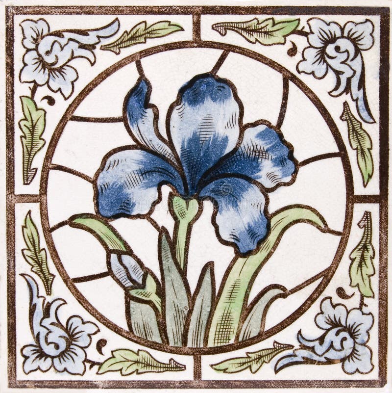 De antieke tegel van de Jugendstil royalty-vrije stock afbeeldingen De antieke tegel van de Jugendstil royalty-vrije stock afbeeldingen