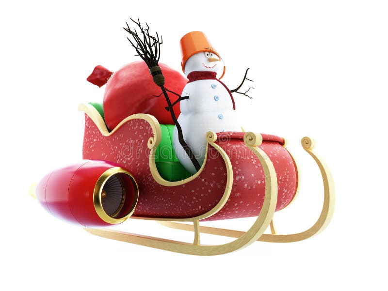 De ar van de kerstman en de Zak van de Kerstman met de sneeuwman van Giften vector illustratie De ar van de kerstman en de Zak van de Kerstman met de sneeuwman van Giften vector illustratie
