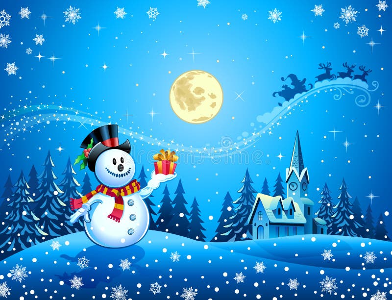 De Ar van de Kerstman van de advertentie van de sneeuwman vector illustratie De Ar van de Kerstman van de advertentie van de sneeuwman vector illustratie