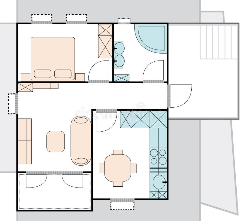 De architectuurplan van de flat