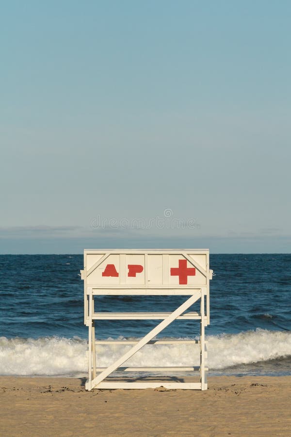 De Badmeester Chair van New Jersey van het Asburypark royalty-vrije stock foto's De Badmeester Chair van New Jersey van het Asburypark royalty-vrije stock foto's