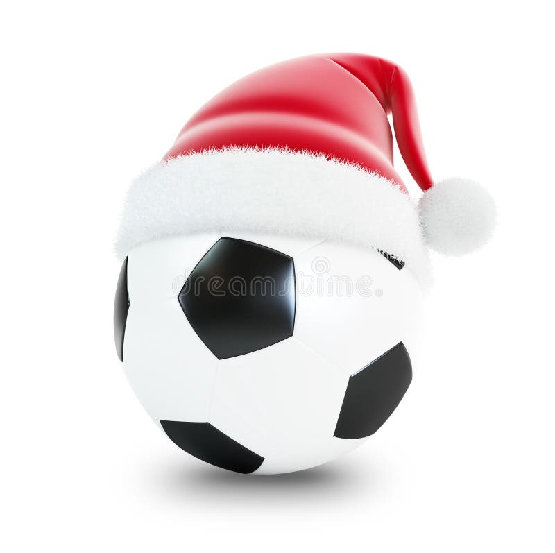 De bal van het de hoedenvoetbal van de kerstman royalty-vrije illustratie De bal van het de hoedenvoetbal van de kerstman royalty-vrije illustratie