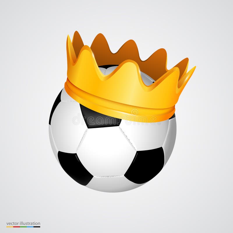 De bal van het voetbal met een gouden kroon royalty-vrije illustratie De bal van het voetbal met een gouden kroon royalty-vrije illustratie