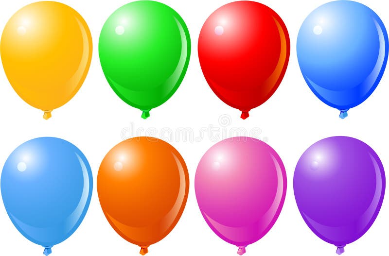 Vector Illustration of Balloons in different colors. Vector Illustration of Balloons in different colors