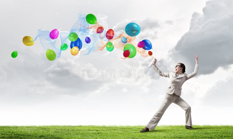 De ballons van de vrouwennevel royalty-vrije stock afbeeldingen De ballons van de vrouwennevel royalty-vrije stock afbeeldingen