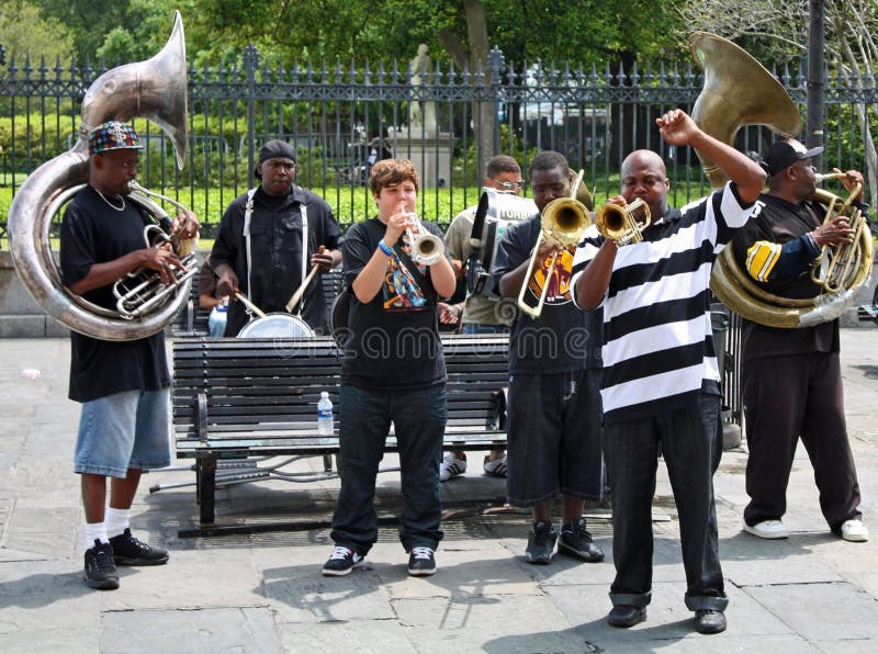De Band van de Jazz van New Orleans royalty-vrije stock foto De Band van de Jazz van New Orleans royalty-vrije stock foto