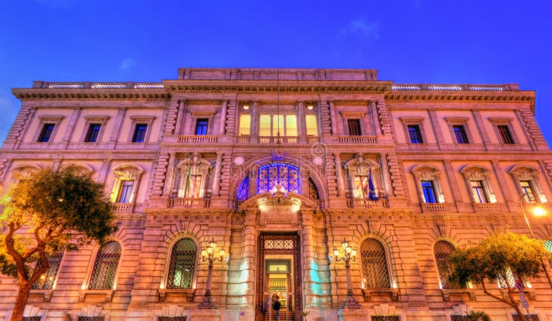 The Bank of Italy building in the old town of Palermo - Sicily, Italy. The Bank of Italy building in the old town of Palermo - Sicily, Italy