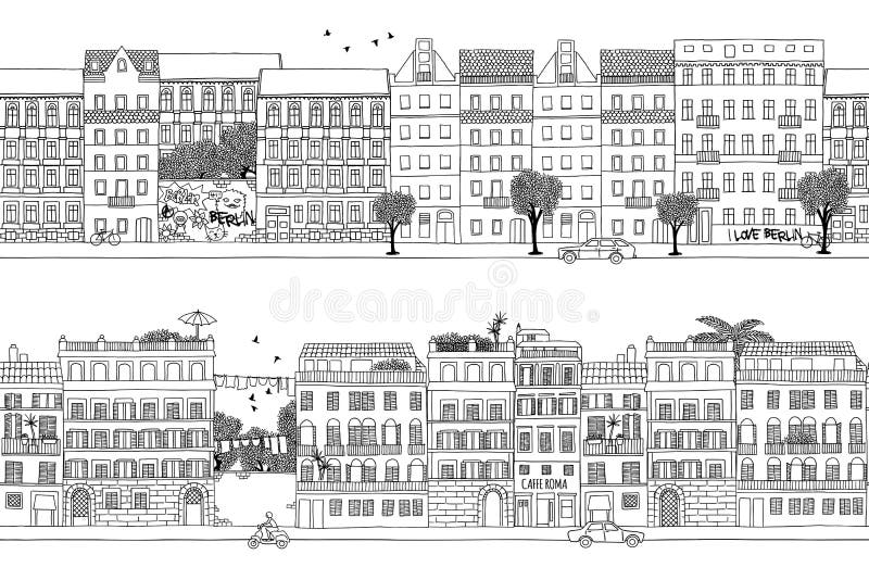 De banner van Berlijn en van Rome royalty-vrije illustratie De banner van Berlijn en van Rome royalty-vrije illustratie