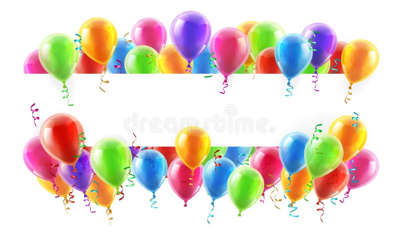 De Banner van de ballonspartij stock illustratie De Banner van de ballonspartij stock illustratie