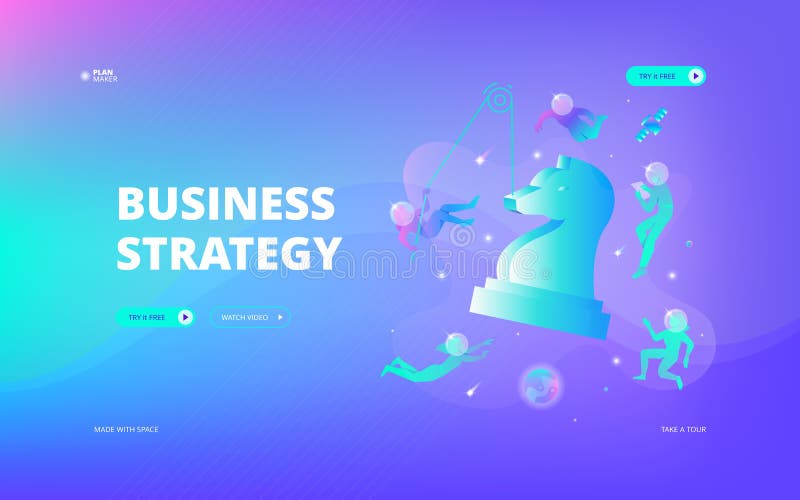 De Banner van het bedrijfsstrategieweb stock illustratie De Banner van het bedrijfsstrategieweb stock illustratie