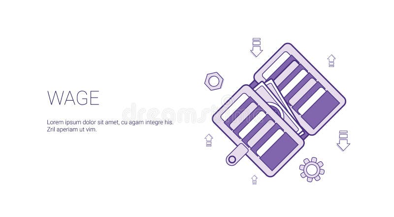 De Banner van het loonweb met Concept Exemplaar het Ruimte van Bedrijfssalarisinkomens stock illustratie De Banner van het loonweb met Concept Exemplaar het Ruimte van Bedrijfssalarisinkomens stock illustratie
