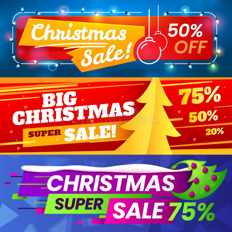 De banners van de Kerstmisverkoop Reclamekerstmis marketing de overeenkomsten, de verkoop van de de wintervakantie en het special royalty-vrije illustratie De banners van de Kerstmisverkoop Reclamekerstmis marketing de overeenkomsten, de verkoop van de de wintervakantie en het special royalty-vrije illustratie