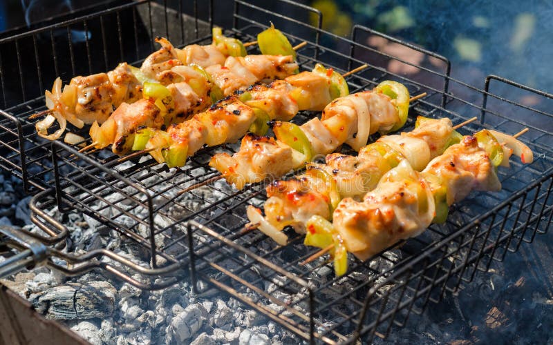 De barbecue van Turkije stock afbeeldingen De barbecue van Turkije stock afbeeldingen