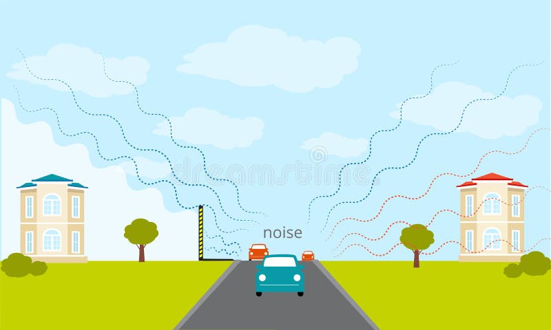 De Barrièremuren & Omheining van het lawaaiverkeer Geluidsisolatie royalty-vrije illustratie De Barrièremuren & Omheining van het lawaaiverkeer Geluidsisolatie royalty-vrije illustratie