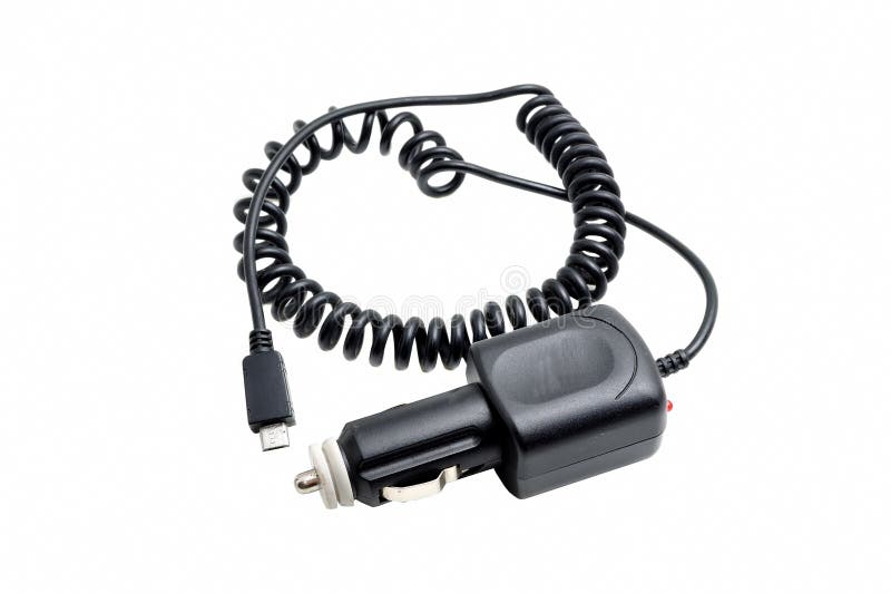 De batterijlader van de auto mobiele telefoon stock afbeeldingen De batterijlader van de auto mobiele telefoon stock afbeeldingen