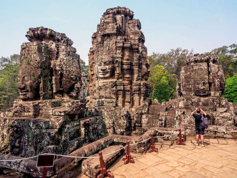 De Bayontempel in Angkor complexe Wat, Siem oogst, Kambodja stock foto's De Bayontempel in Angkor complexe Wat, Siem oogst, Kambodja stock foto's