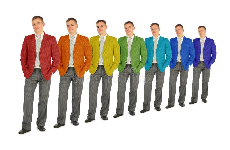 De bedrijfs mensen met regenboog kleuren laagcollage royalty-vrije stock fotografie De bedrijfs mensen met regenboog kleuren laagcollage royalty-vrije stock fotografie
