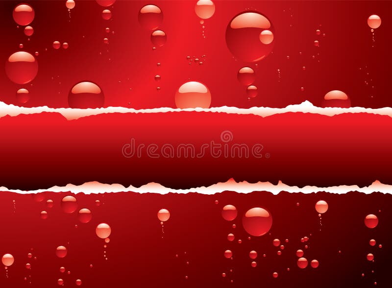 Illustrated bubble background in red with a rip to place your own text in. Illustrated bubble background in red with a rip to place your own text in