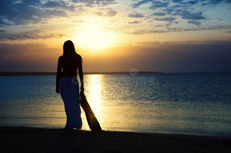 Zonsondergang bewondering stock foto's