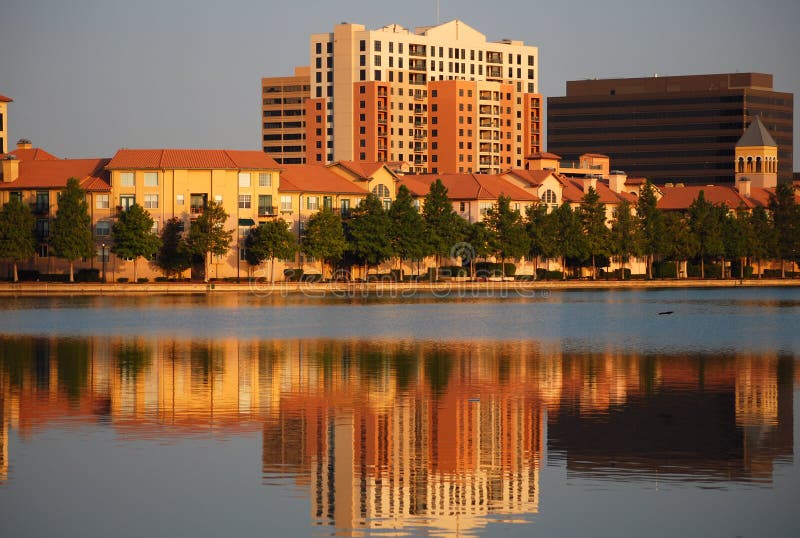 Reflection of lofts and apartments in an urban center. Reflection of lofts and apartments in an urban center