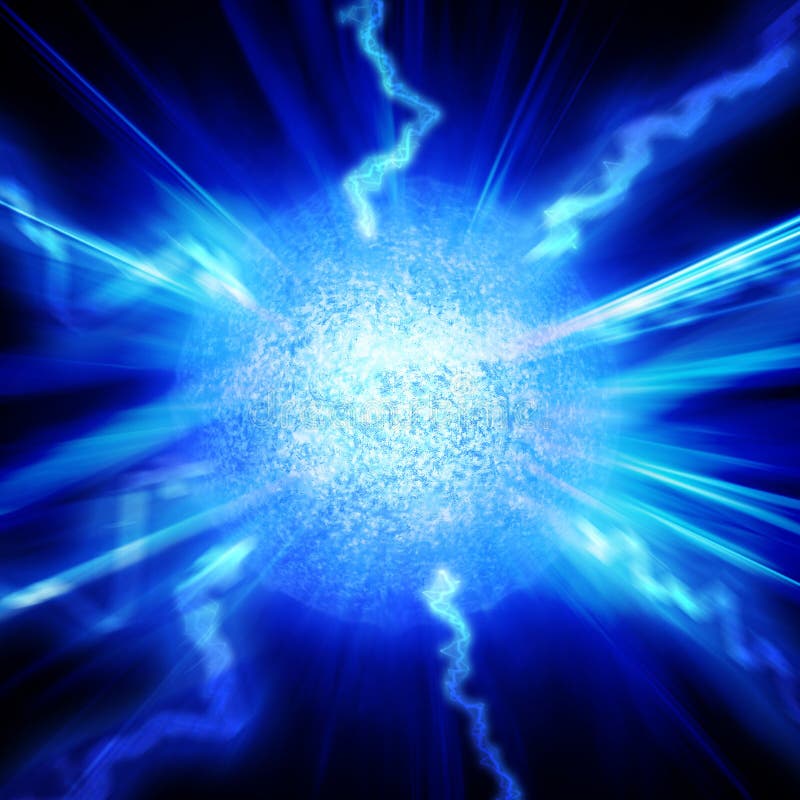 De Blauwe Energie Van De Bal Stock Illustratie - of elektriciteit,