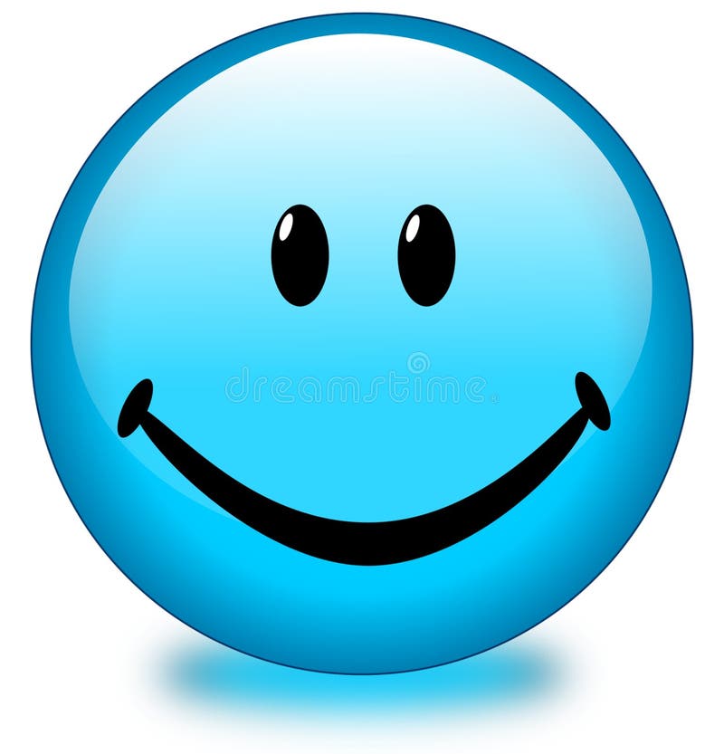 De blauwe Knoop van het Gezicht Smiley