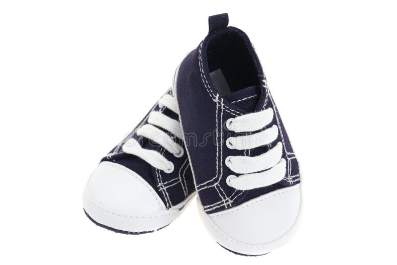 De Blauwe Schoenen Van De Denimbaby Stock Foto - Image of schot, velcro ...