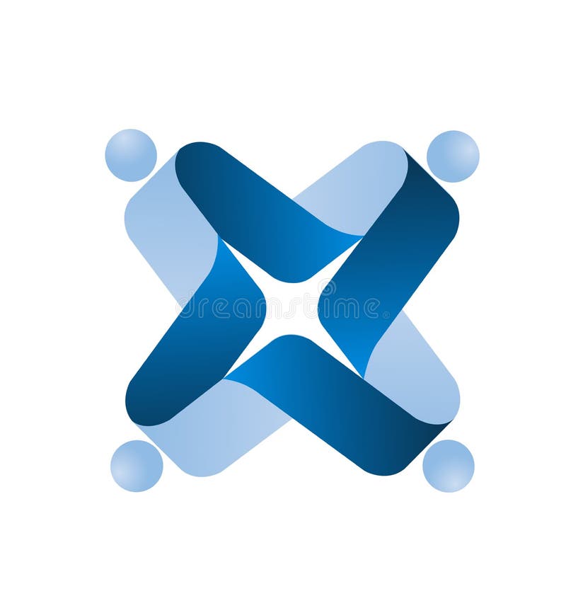 De blauwe vector van het de groepsembleem van teammensen royalty-vrije illustratie De blauwe vector van het de groepsembleem van teammensen royalty-vrije illustratie