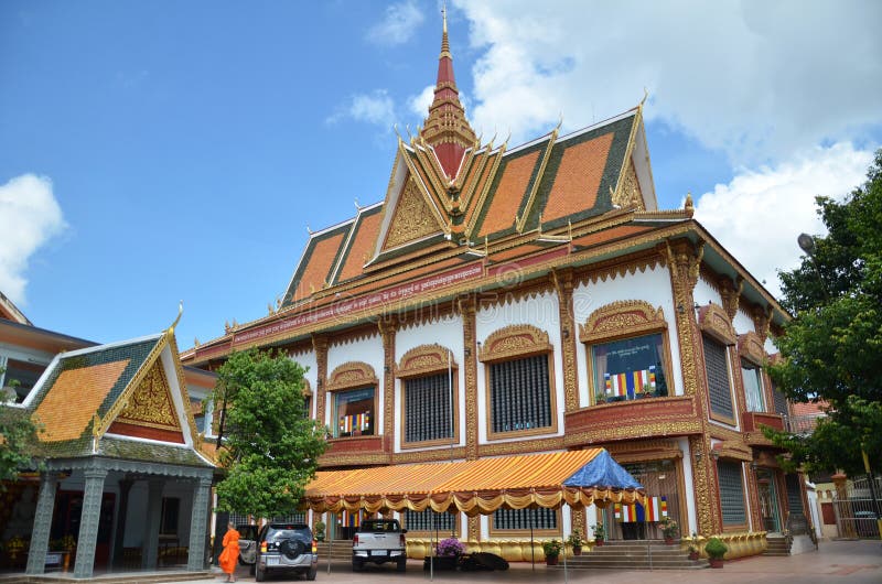 De boeddhistische Tempel Wat Preah Prom Rath in Siem oogst, Kambodja royalty-vrije stock fotografie De boeddhistische Tempel Wat Preah Prom Rath in Siem oogst, Kambodja royalty-vrije stock fotografie