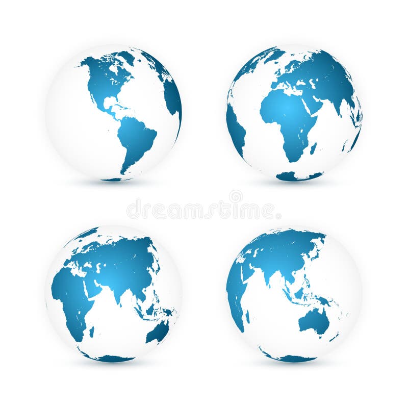 DE BOL VAN DE AARDE De reeks van de wereldkaart Planeet met continenten Vector illustratie stock illustratie DE BOL VAN DE AARDE De reeks van de wereldkaart Planeet met continenten Vector illustratie stock illustratie