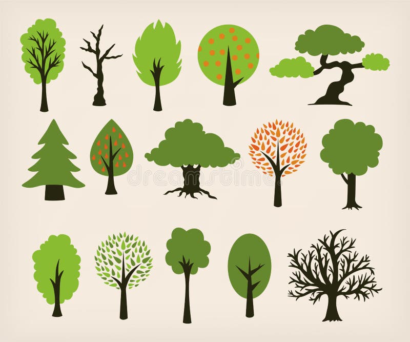 De bomen van het beeldverhaal vector illustratie De bomen van het beeldverhaal vector illustratie