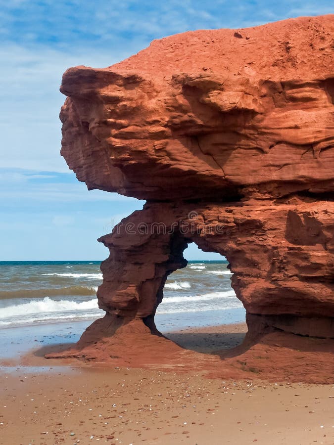 Seaview Rode Zandstenen Boog royalty-vrije stock afbeelding