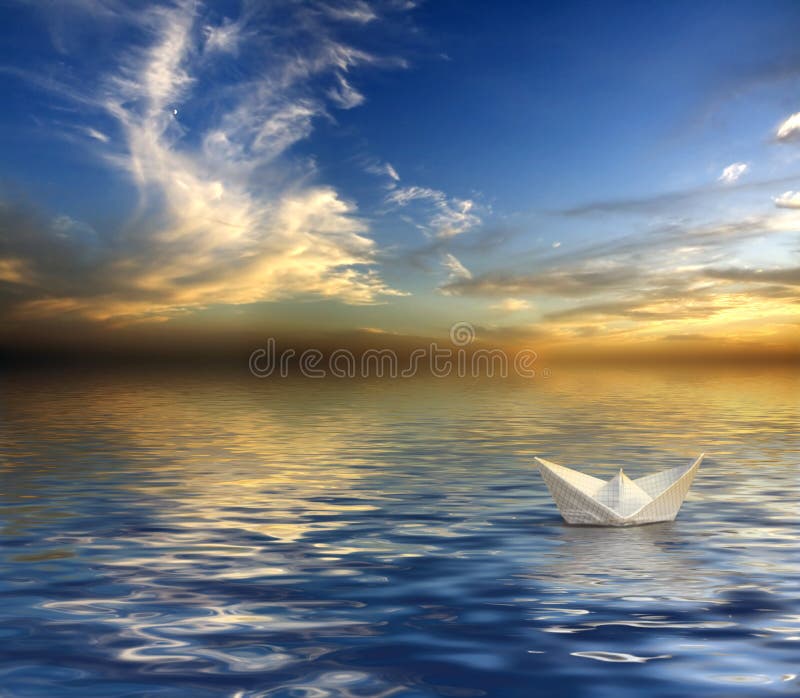 Papieren bootje royalty-vrije stock foto's