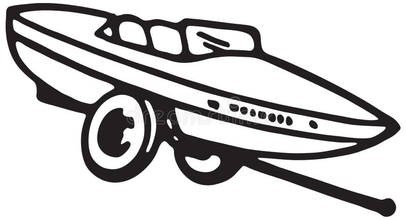 De boot van de motor op aanhangwagen royalty-vrije illustratie De boot van de motor op aanhangwagen royalty-vrije illustratie