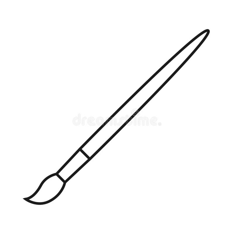 De borstel van de de kunstverf van het lijnpictogram vector illustratie De borstel van de de kunstverf van het lijnpictogram vector illustratie