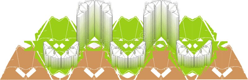 Building Information Modeling in vectorvorm royalty-vrije illustratie
