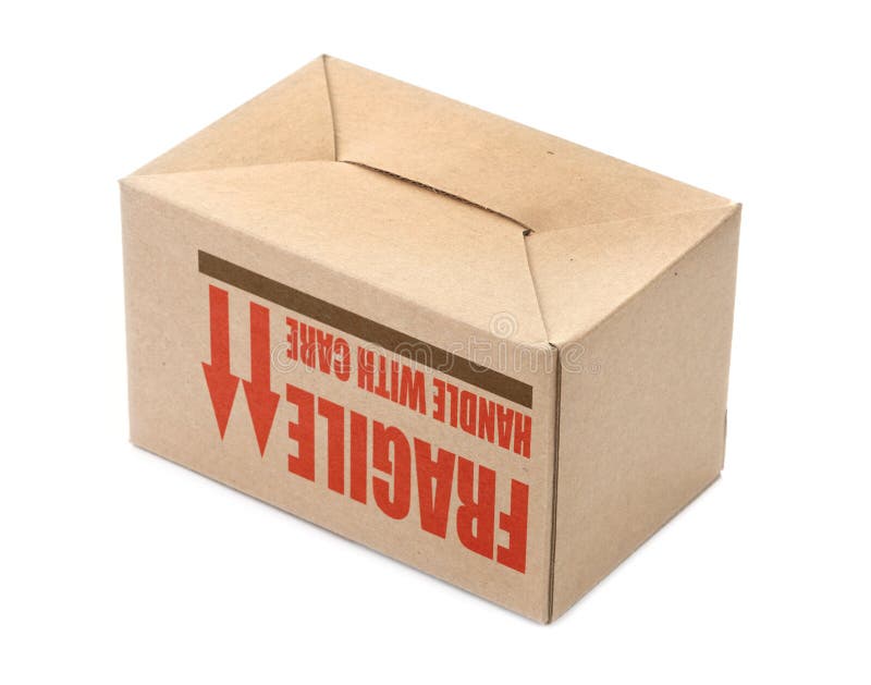 Cardboard box upside down over white background. Cardboard box upside down over white background