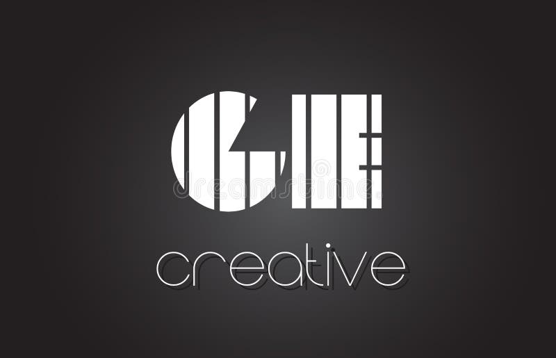 De Brief Logo Design With White van GE G E en Zwarte Lijnen