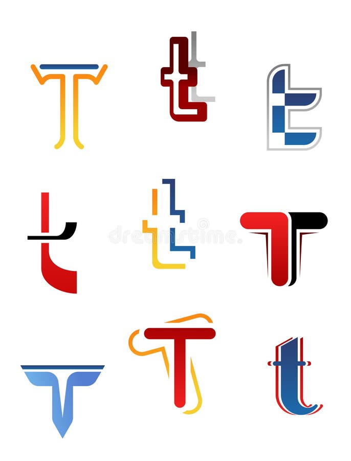 De brief T van het alfabet
