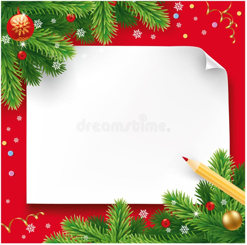 De brief van de Kerstmiswens, brief aan Kerstman vector illustratie