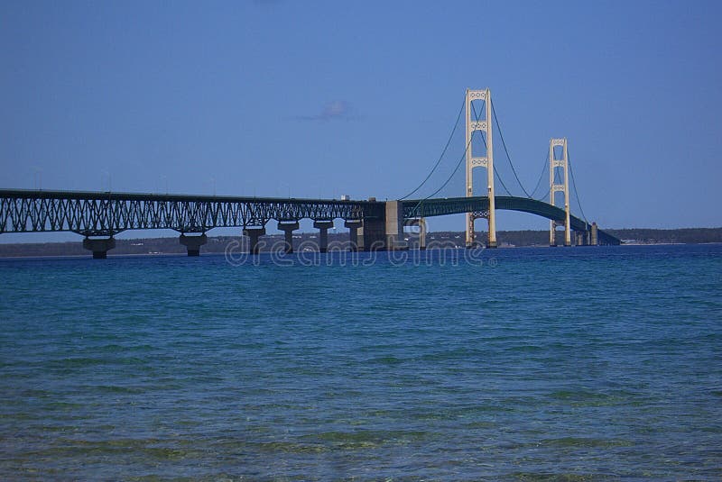 De Brug van Mackinac in Michigan stock foto De Brug van Mackinac in Michigan stock foto