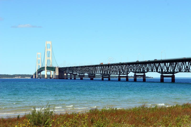 De Brug van Mackinac in Michigan royalty-vrije stock foto's De Brug van Mackinac in Michigan royalty-vrije stock foto's