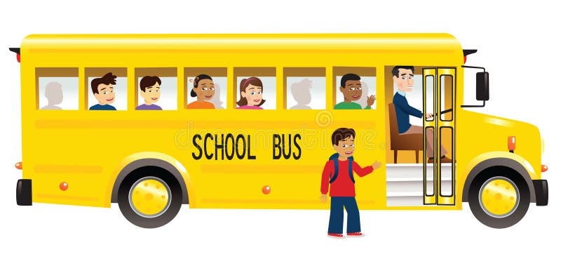 De bus en de kinderen van de school vector illustratie De bus en de kinderen van de school vector illustratie