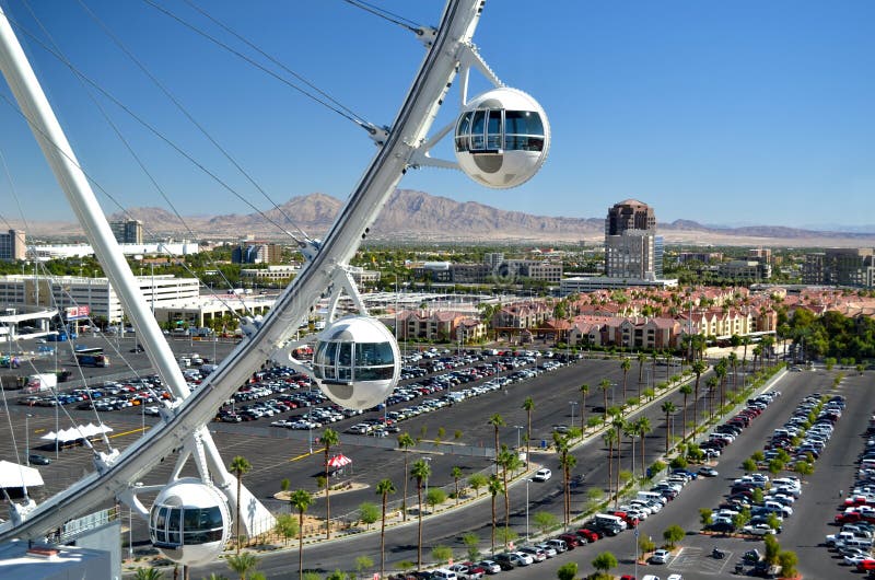 De cabines van Skyroller van Lasvegas boven de stad, Las Vegas, Nevada, de V.S.