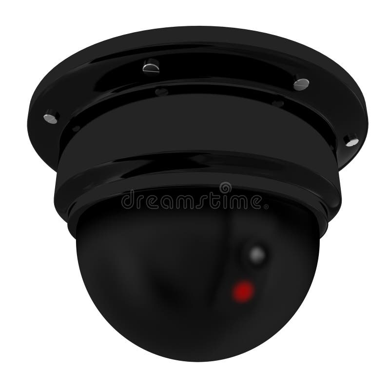 De Camera van de veiligheid die op wit wordt geïsoleerdn stock illustratie