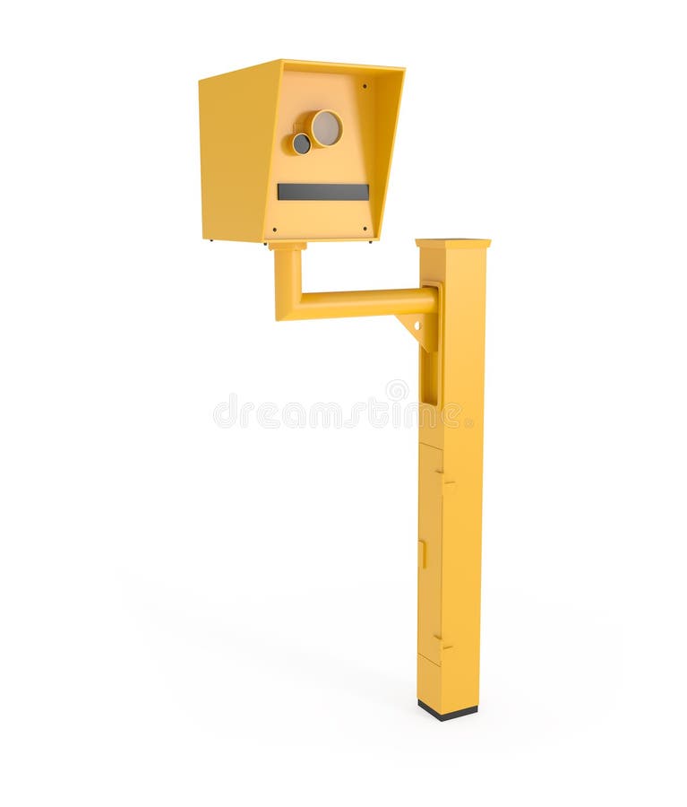 De Camera van de wegsnelheid op wit wordt geïsoleerd dat vector illustratie