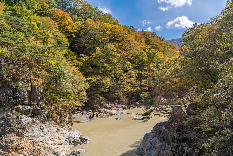 De canion Nikko Japan van de Ryuyokloof stock afbeelding De canion Nikko Japan van de Ryuyokloof stock afbeelding