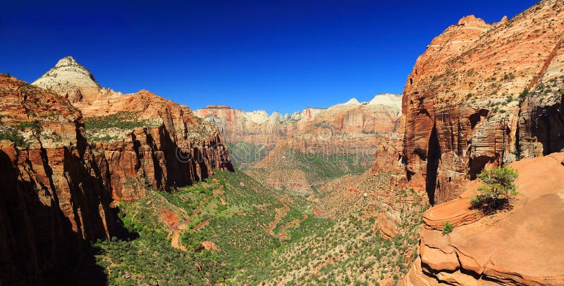 De canion overziet, Zion National Park, Utah stock foto De canion overziet, Zion National Park, Utah stock foto